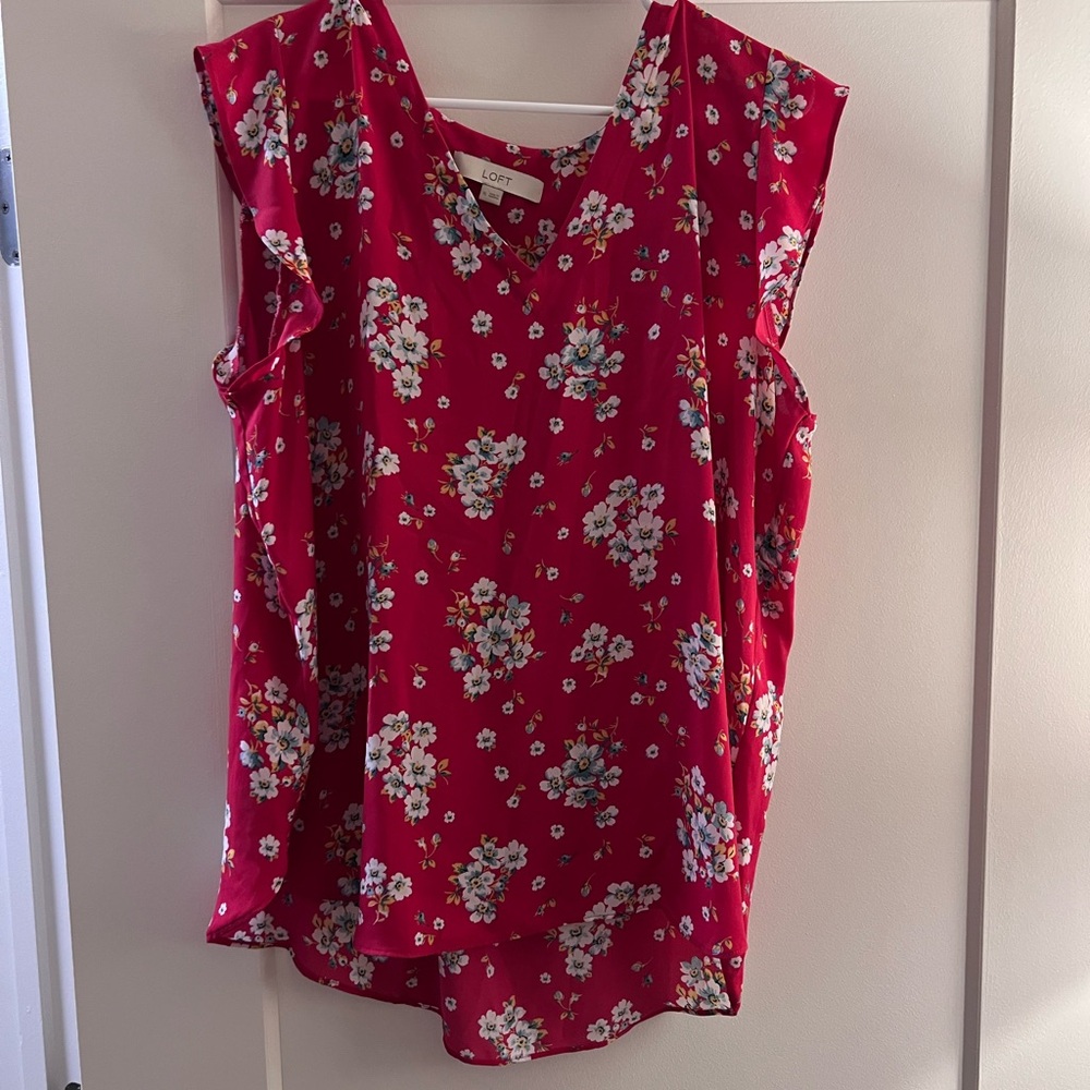 LOFT Women's Floral PinkTop